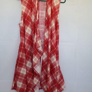 Plaid Sleeveless Kimono